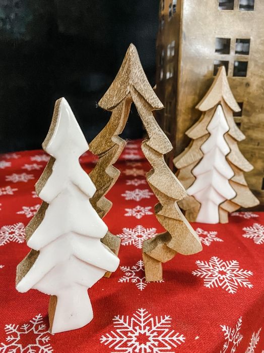 3D Wooden Tree with White Enamel Cutout