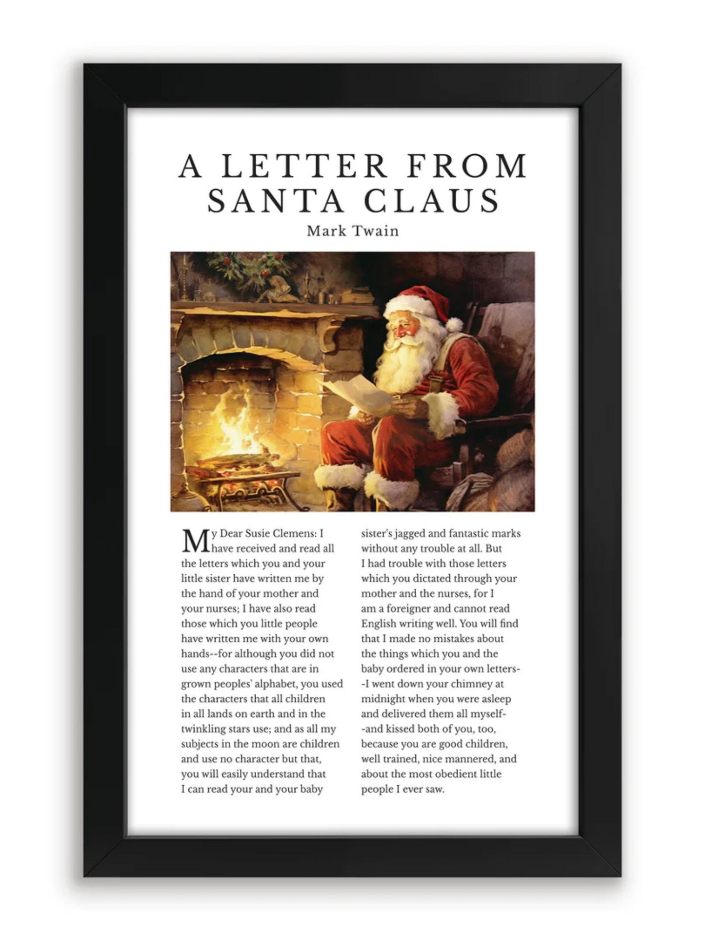Black Framed Christmas Book Pages