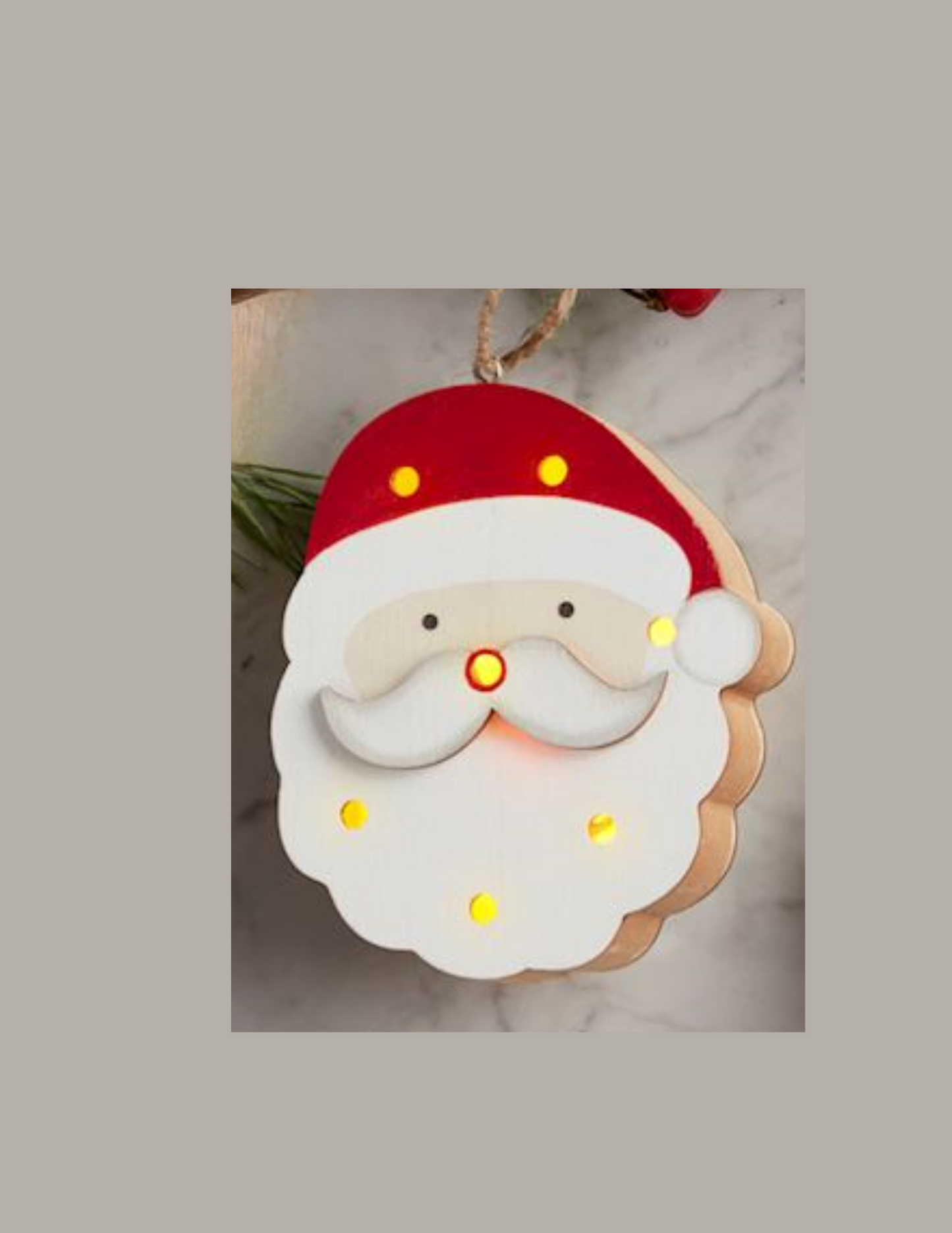 Mud Pie Wooden Light-Up Christmas Character Ornaments