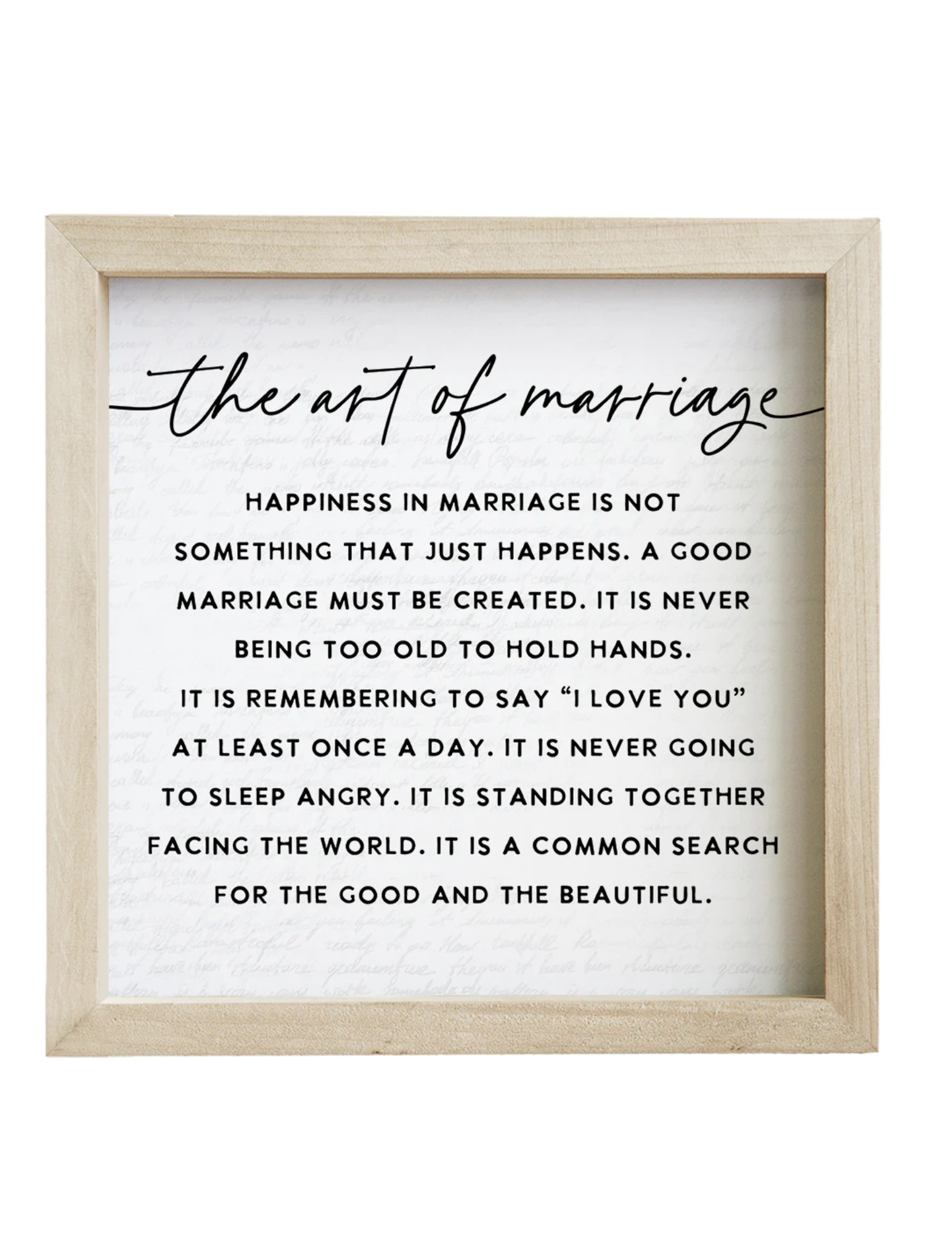 The Art of Marriage Picture With Wood Frame