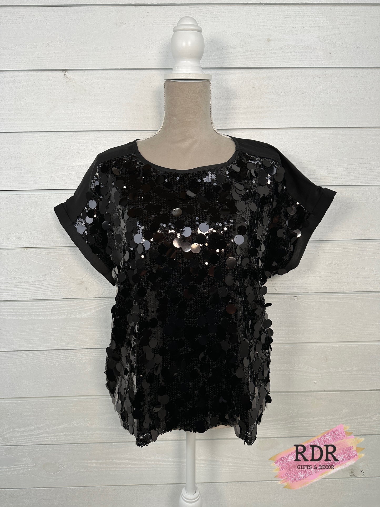 Concert Black Shimmery Round Disc Top