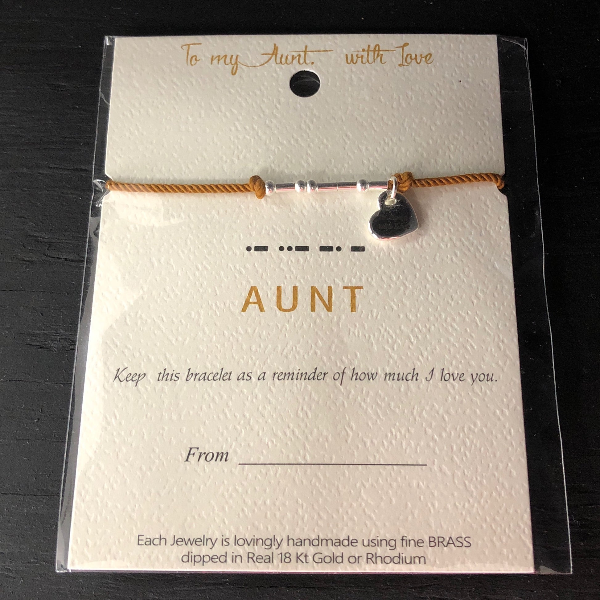 Aunt Morse Code Bracelet