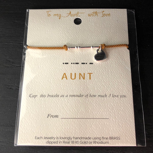 Aunt Morse Code Bracelet