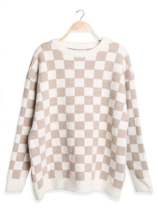 Checkered Crew Neck Sweater