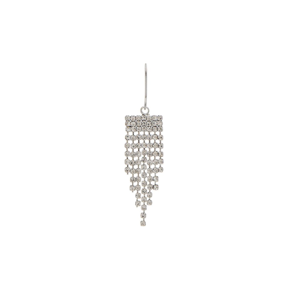 Silver Mini Cubic Zirconia Crystal Fringe Earring