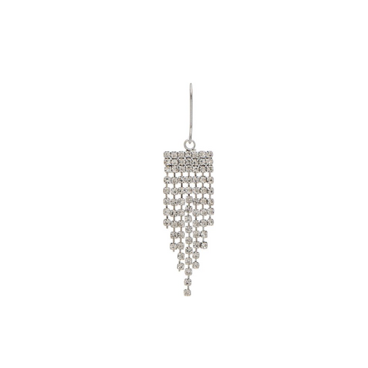 Silver Mini Cubic Zirconia Crystal Fringe Earring