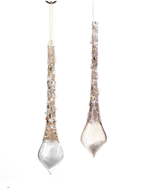 Glass Sequin and Bead Icicle Ornament