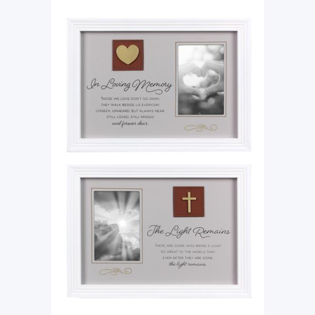 Faux Leather White Wood Bereavement Frame