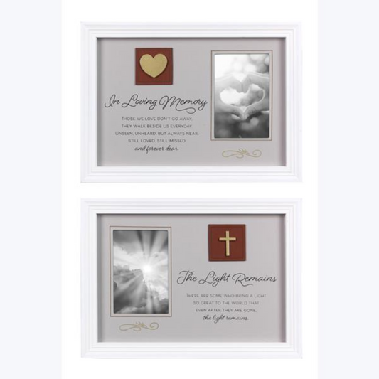 Faux Leather White Wood Bereavement Frame