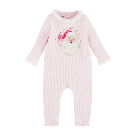 Mud Pie Pink Santa One Piece Infant Outfit