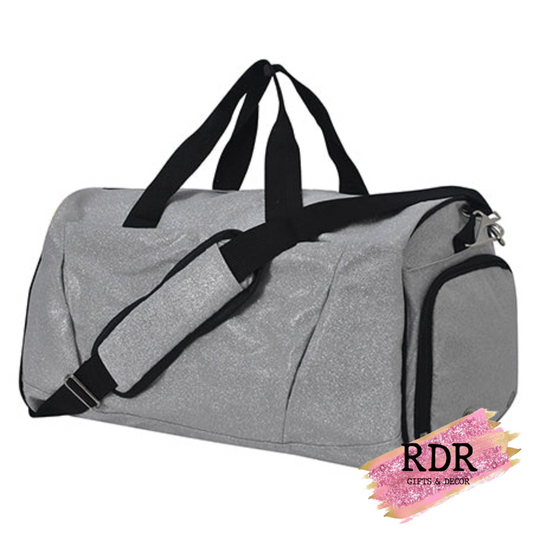 Silver Glitter Duffle Bag