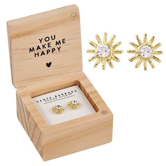 Stud Earrings In Wood Boxed Gift Set