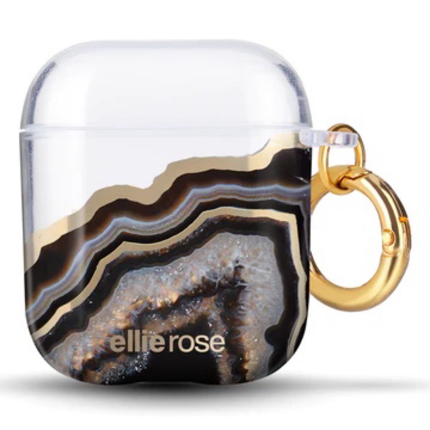 Airpods Case Black & Gold Agate