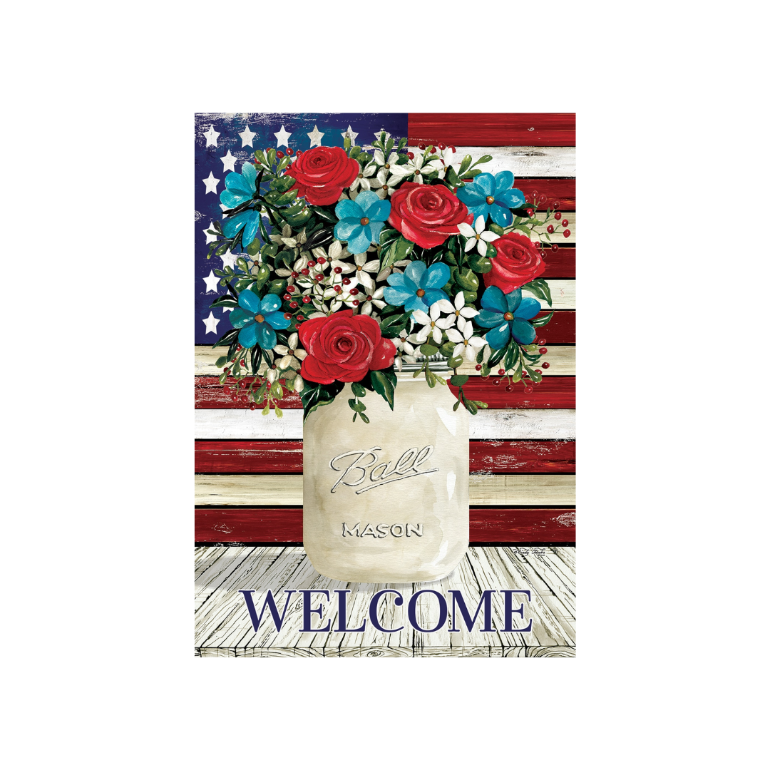 Flag Florals Garden Flag