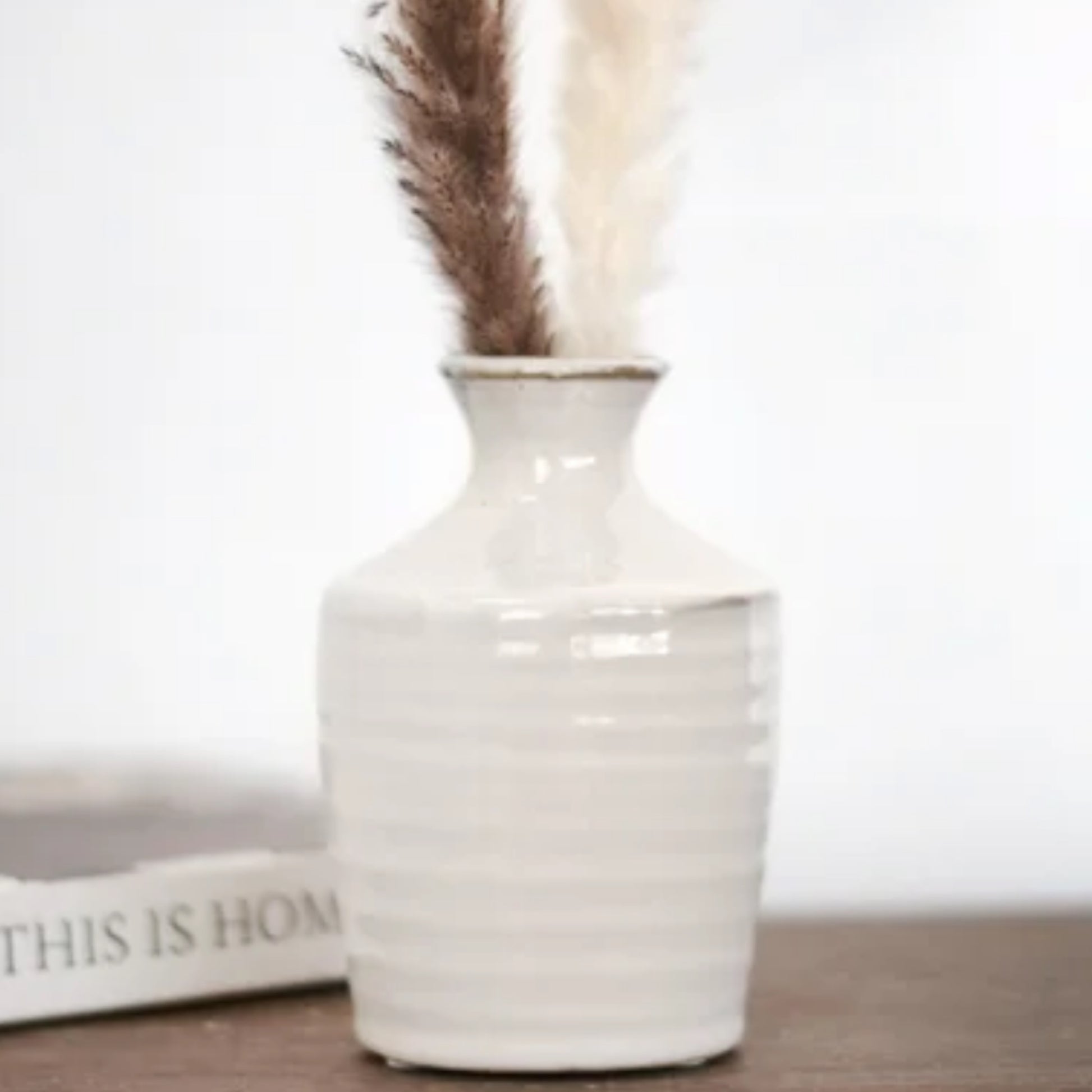 Off-White Ceramic Vase- 5.3"