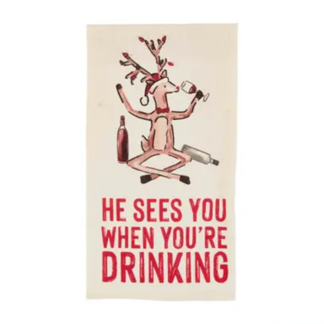 Raise Your Holiday Spirits Christmas Tea Towels