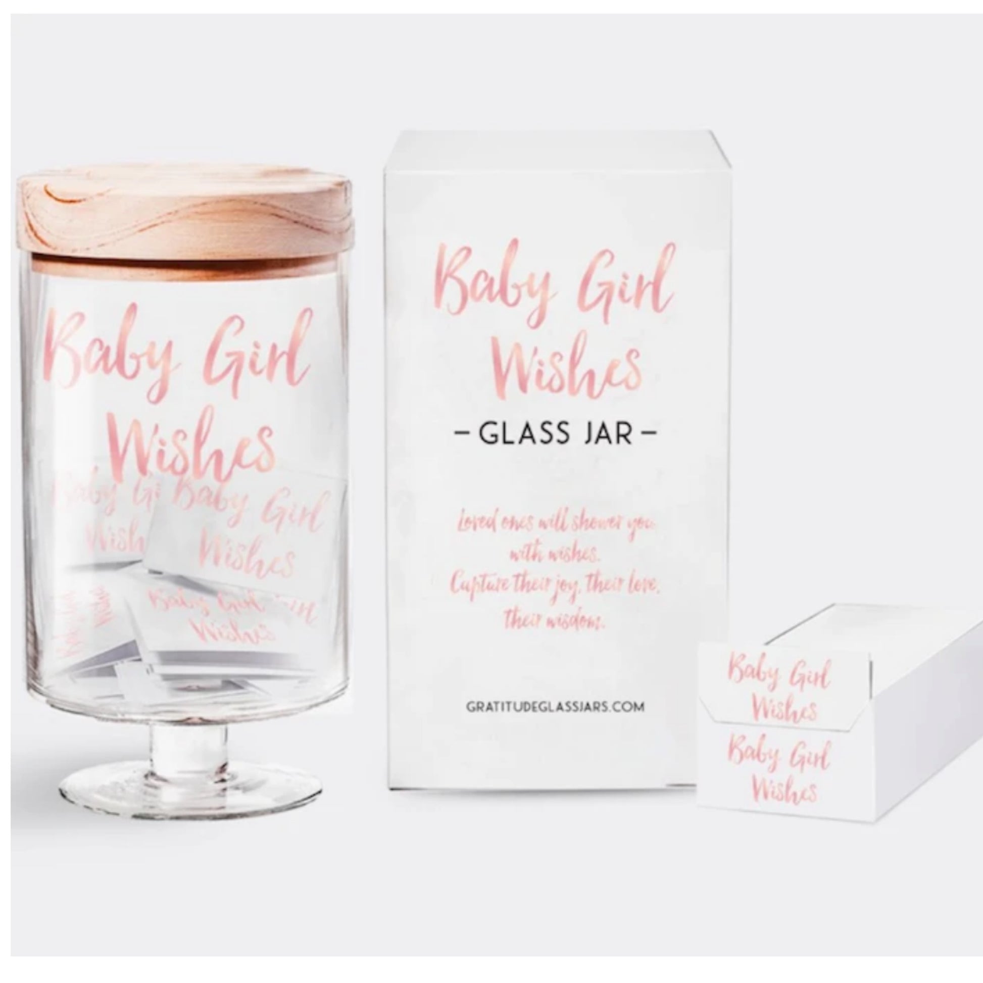 Baby Girl Wishes Gratitude Glass Jar