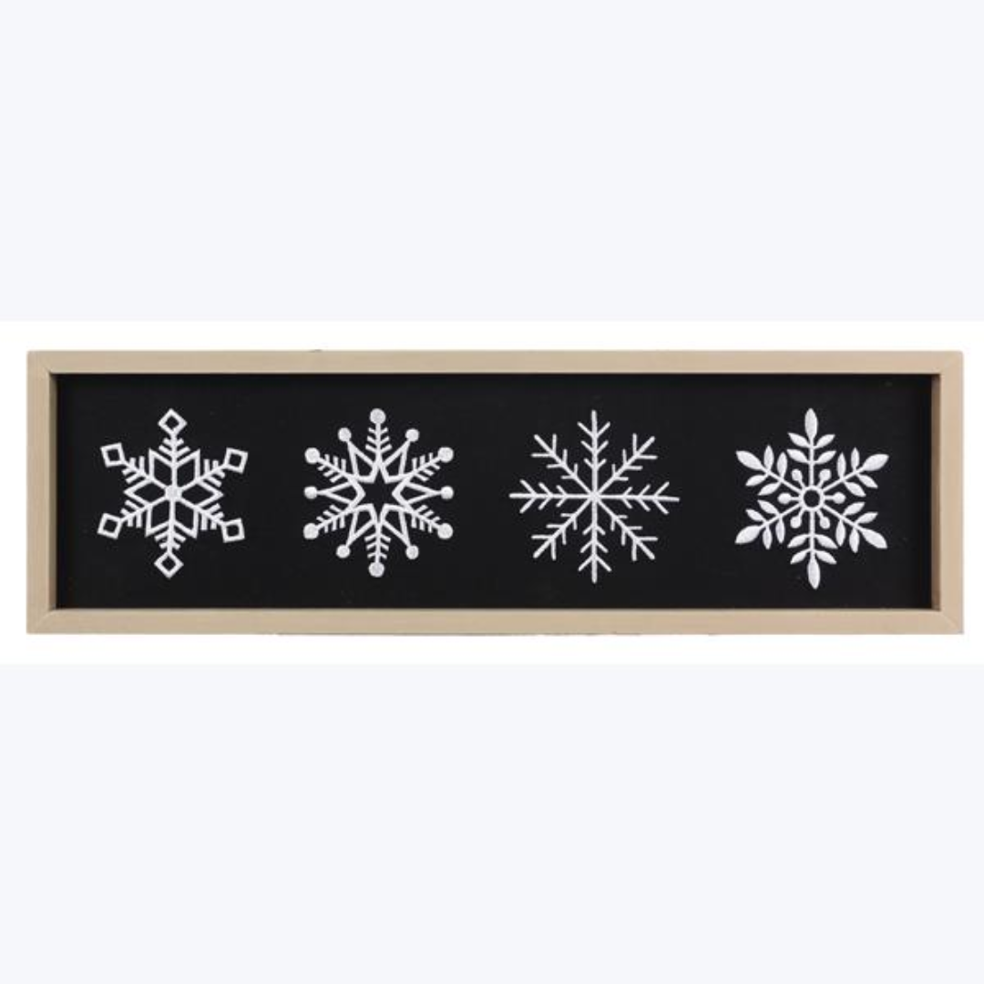 Wood Framed Twas the Night Snowflake Wall/Tabletop Decor