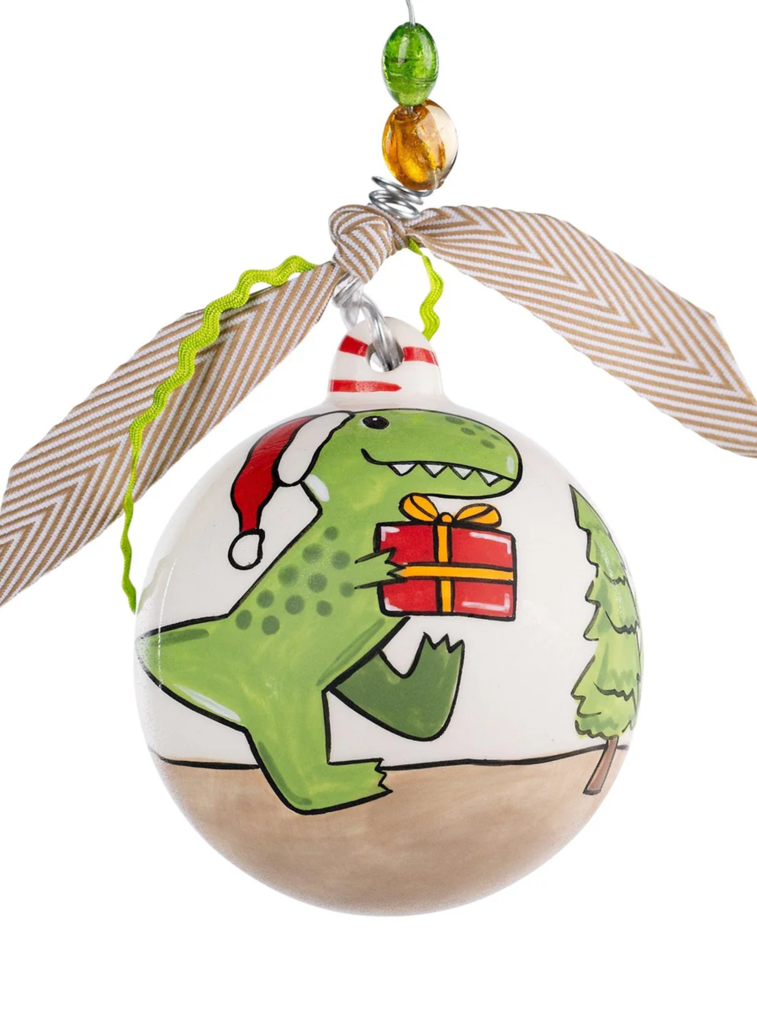 Wreck The Halls Dino Ornament