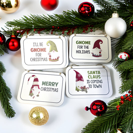 Gnome Beaded Wood Sign