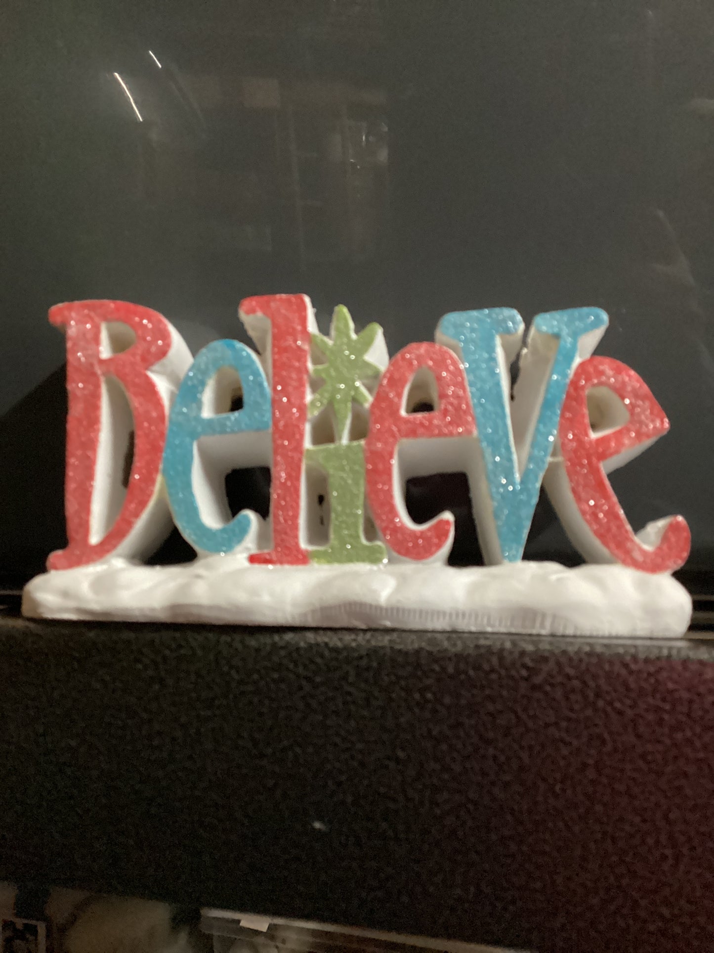 Believe Glitter Sign