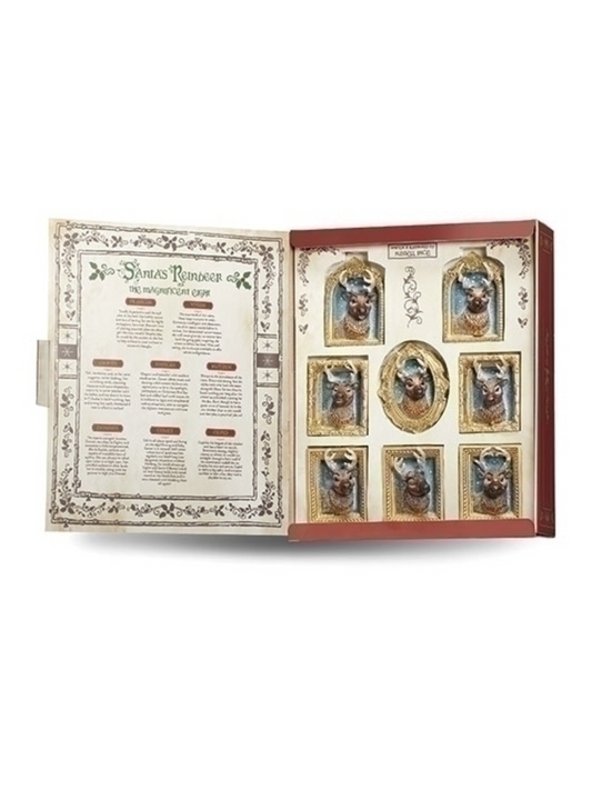 8 pc Reindeer In Frame Ornament Set