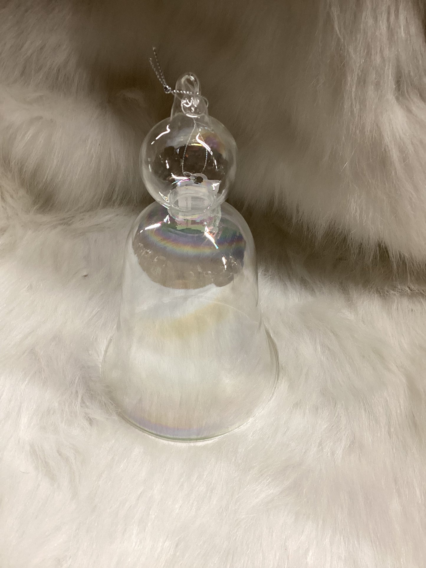 Large Glass Iridescent Bell Ornament