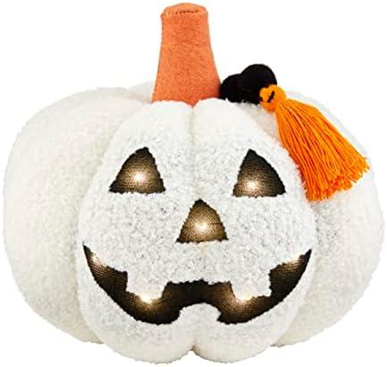 Mud Pie Sherpa Jack-O-Lantern Pillow, 8 x 9