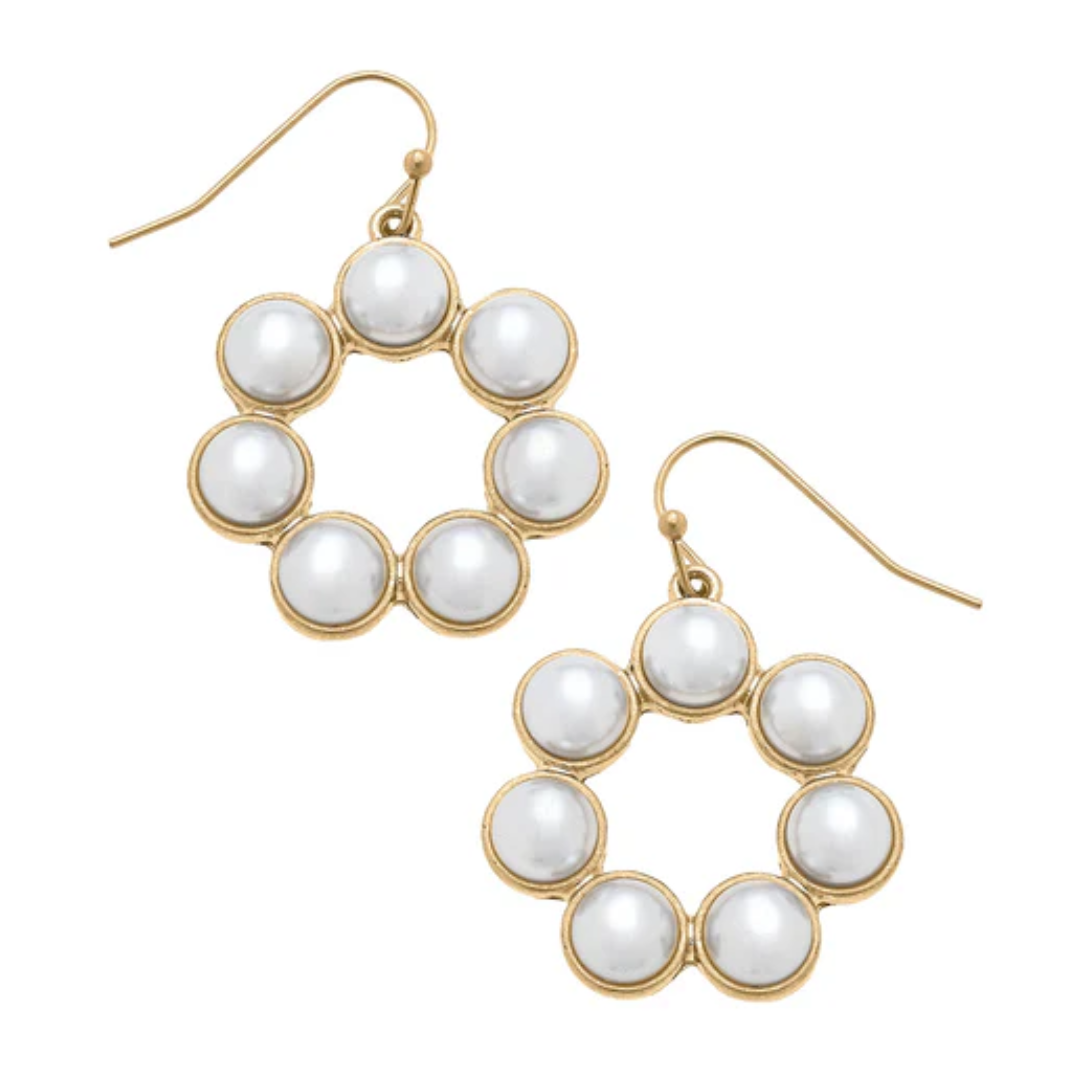 Penelope Circle Pearl Earrings