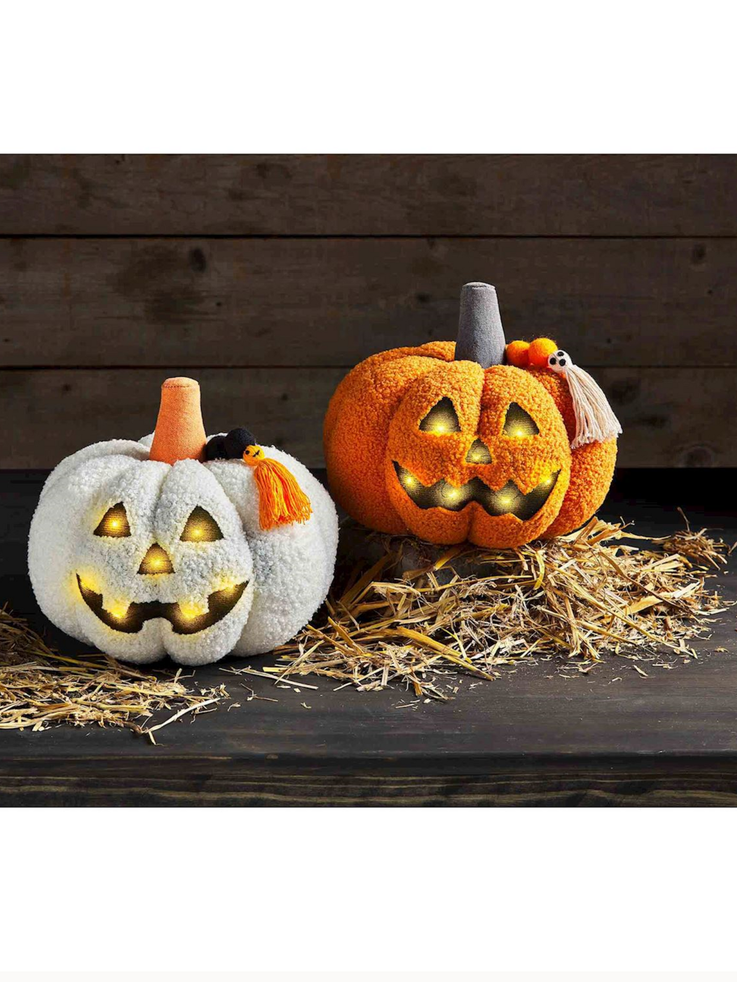 Mud Pie Sherpa Jack-O-Lantern Pillow, 8 x 9