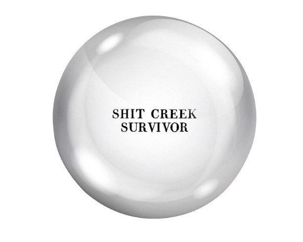 Shit Creek Survivor Paper Weight