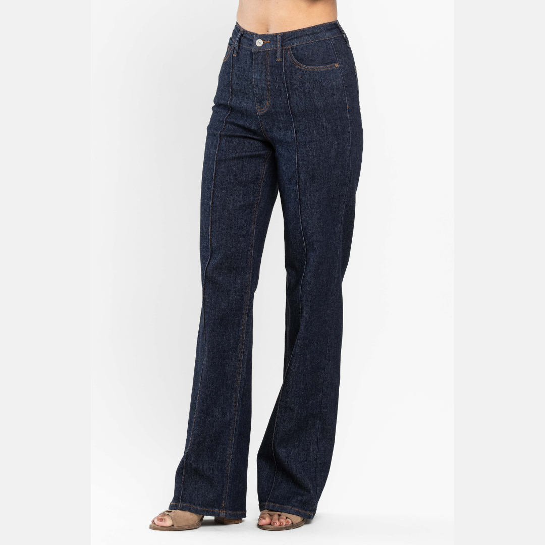 Judy Blue High Waist Front Seam Wide Leg Jeans