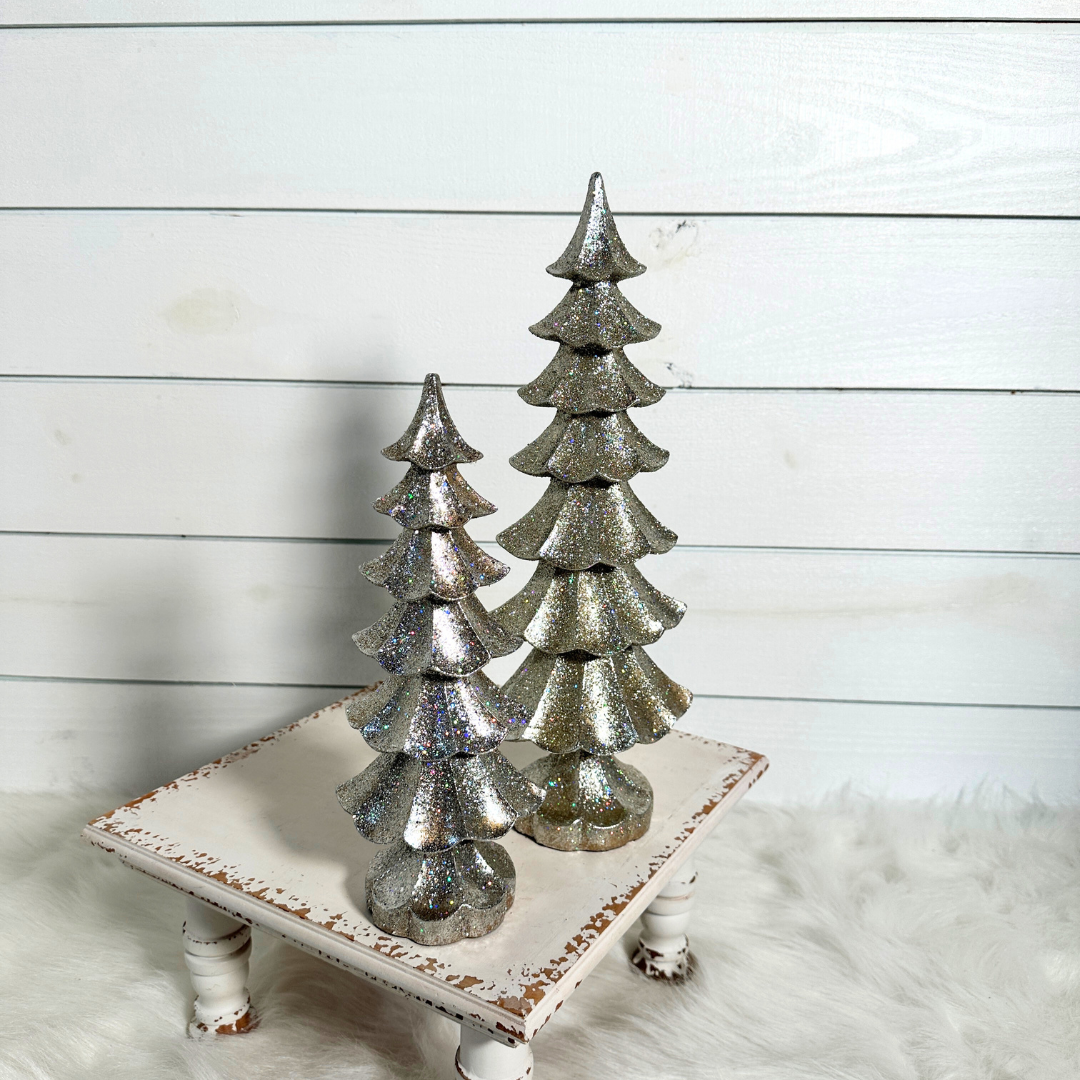 Silver Glittery Christmas Tree