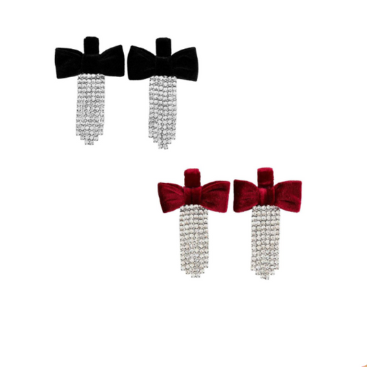 Mud Pie Velvet Bow Earrings