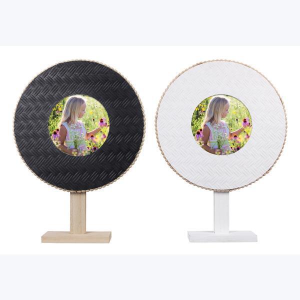 5 x 5 in. Wood & MDF Round Picture Frame on Pedestal