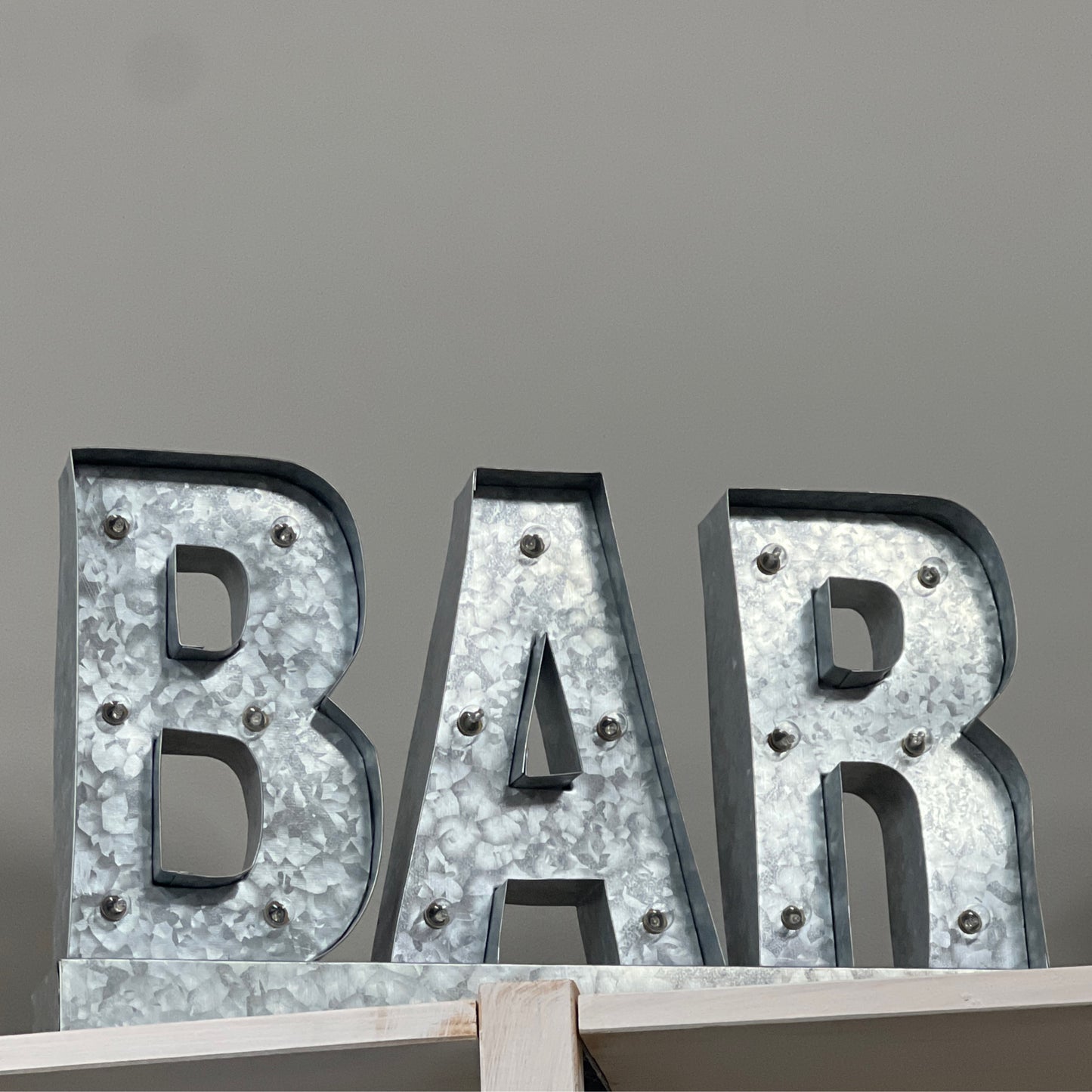 Metal Lighted BAR Sign
