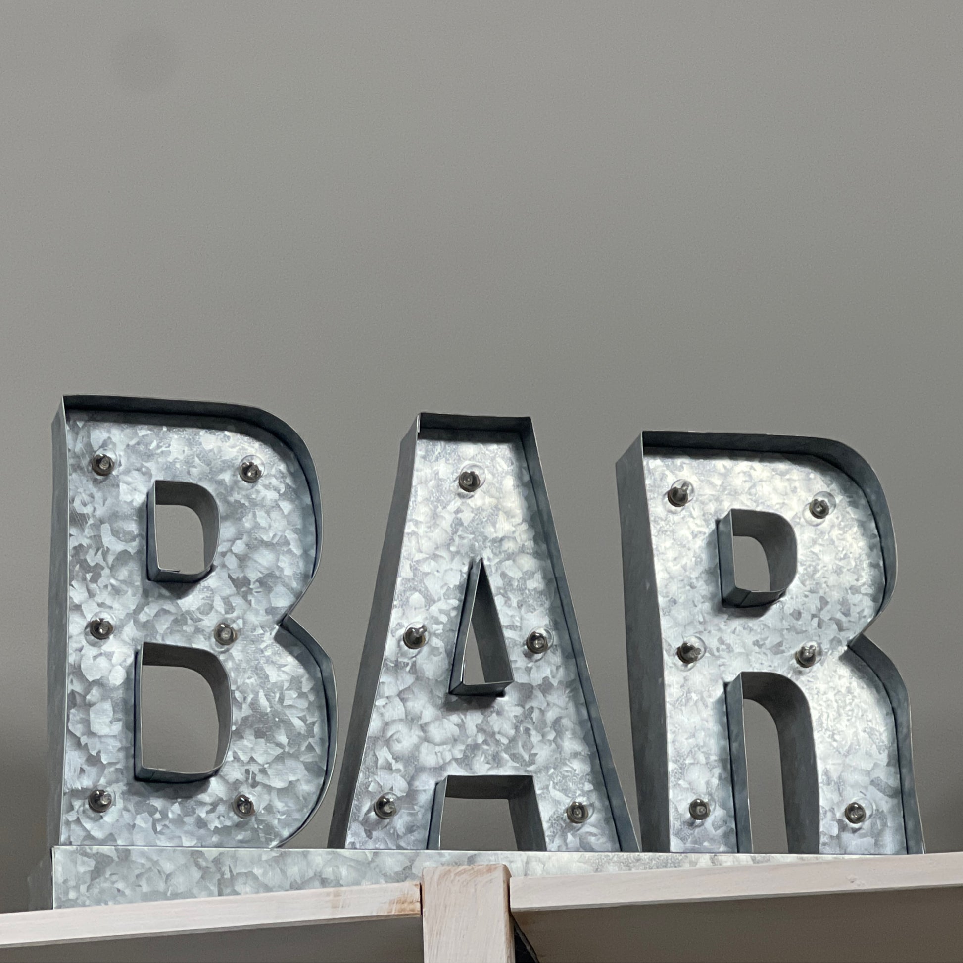 Metal Lighted BAR Sign