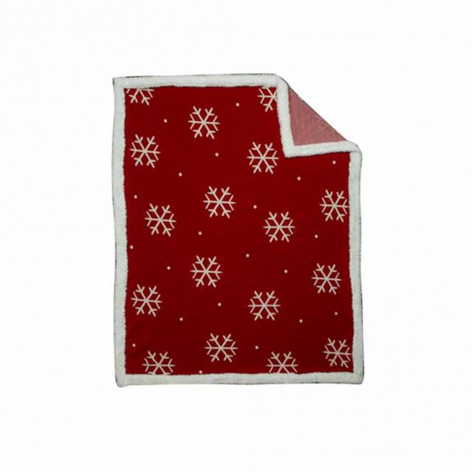 Myra Snowing in Santa Town Fur Edged Throw