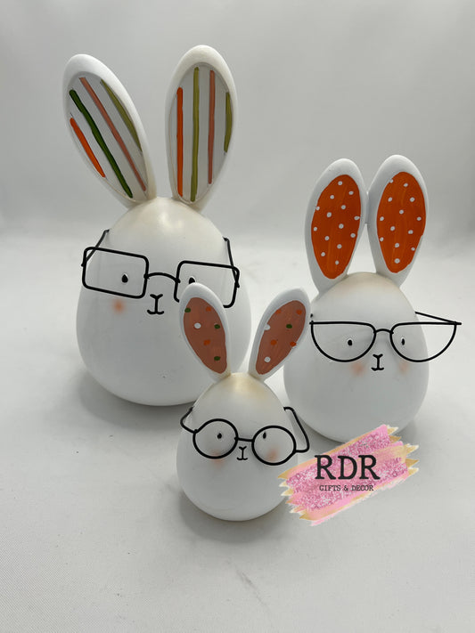 Easter Bunny Egg With Glasses