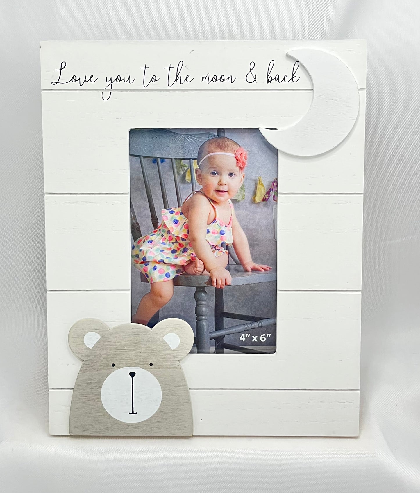 Wood Baby & Love Picture Frame With Raised Animal