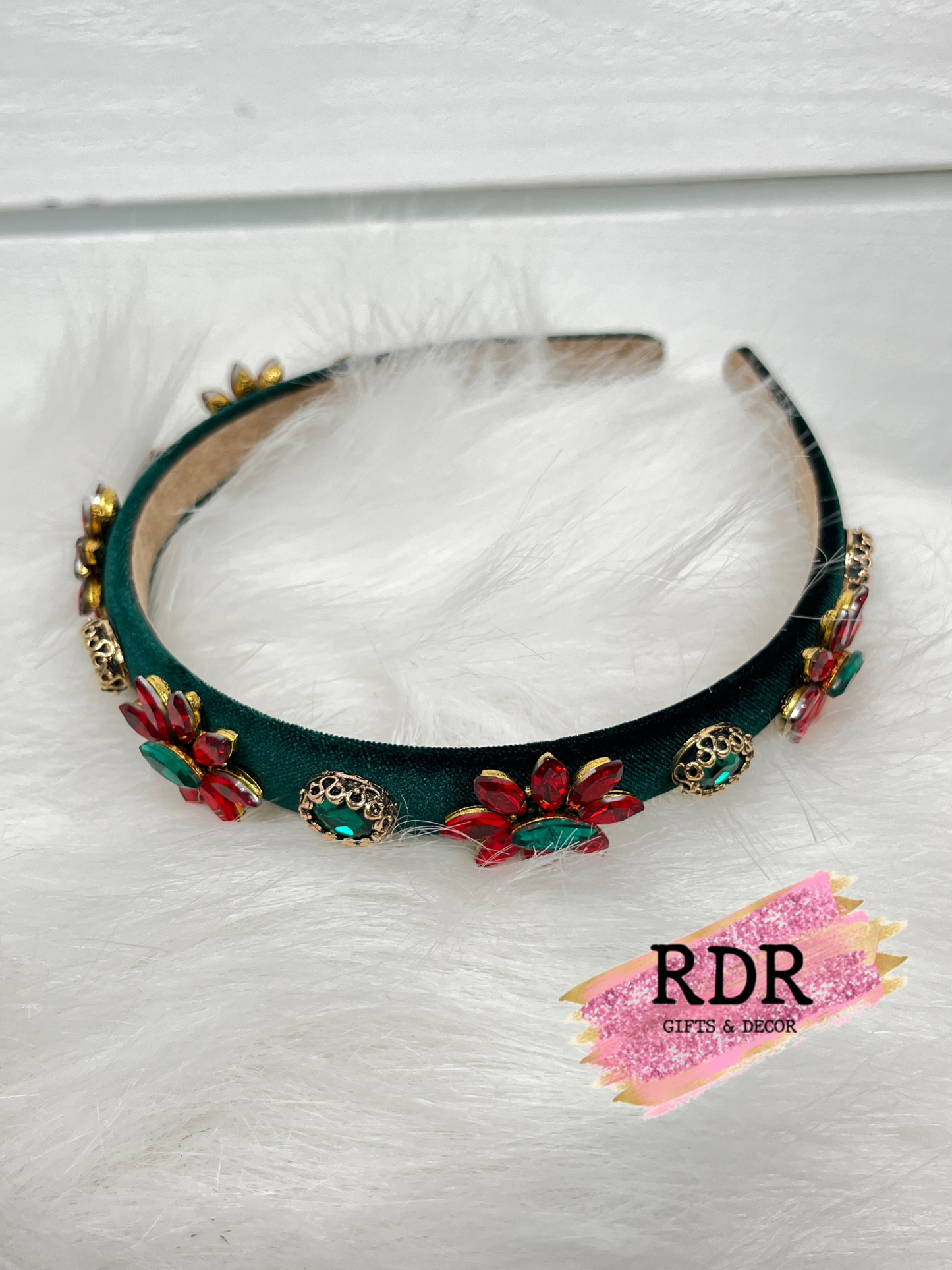 Velvet Headbands With Crystals & Gold