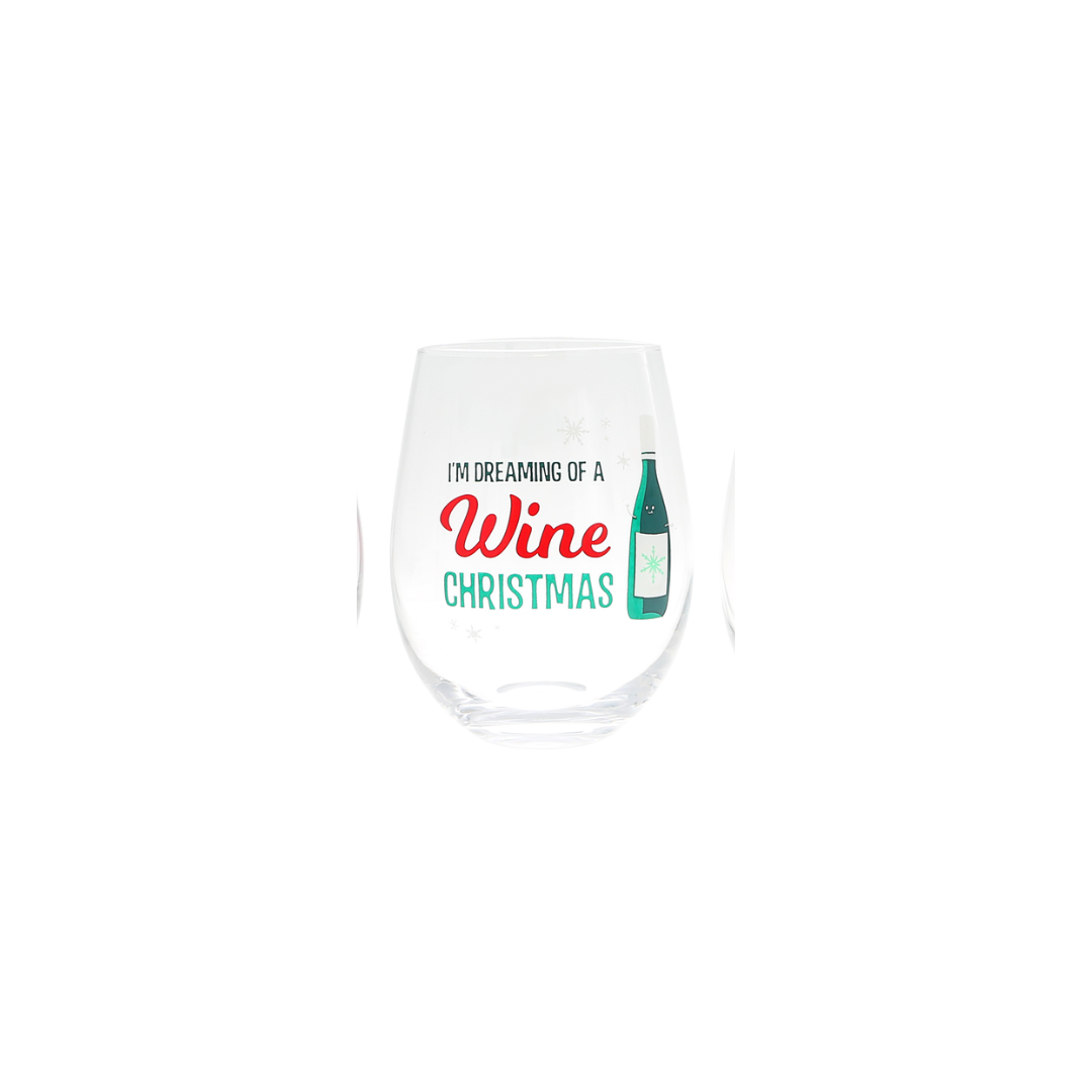 Holiday Stemless Wine Glasses