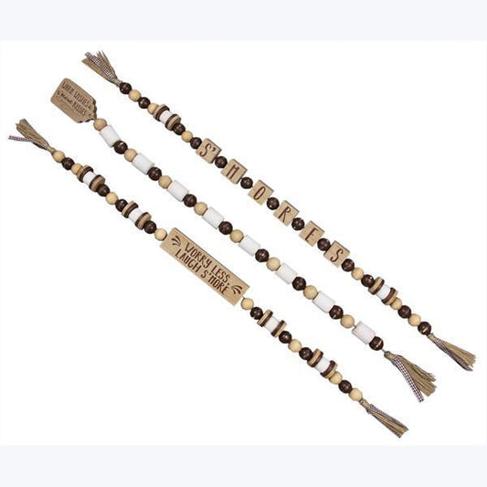 Wood Tabletop S More Block Sign with Beads, Assorted Color