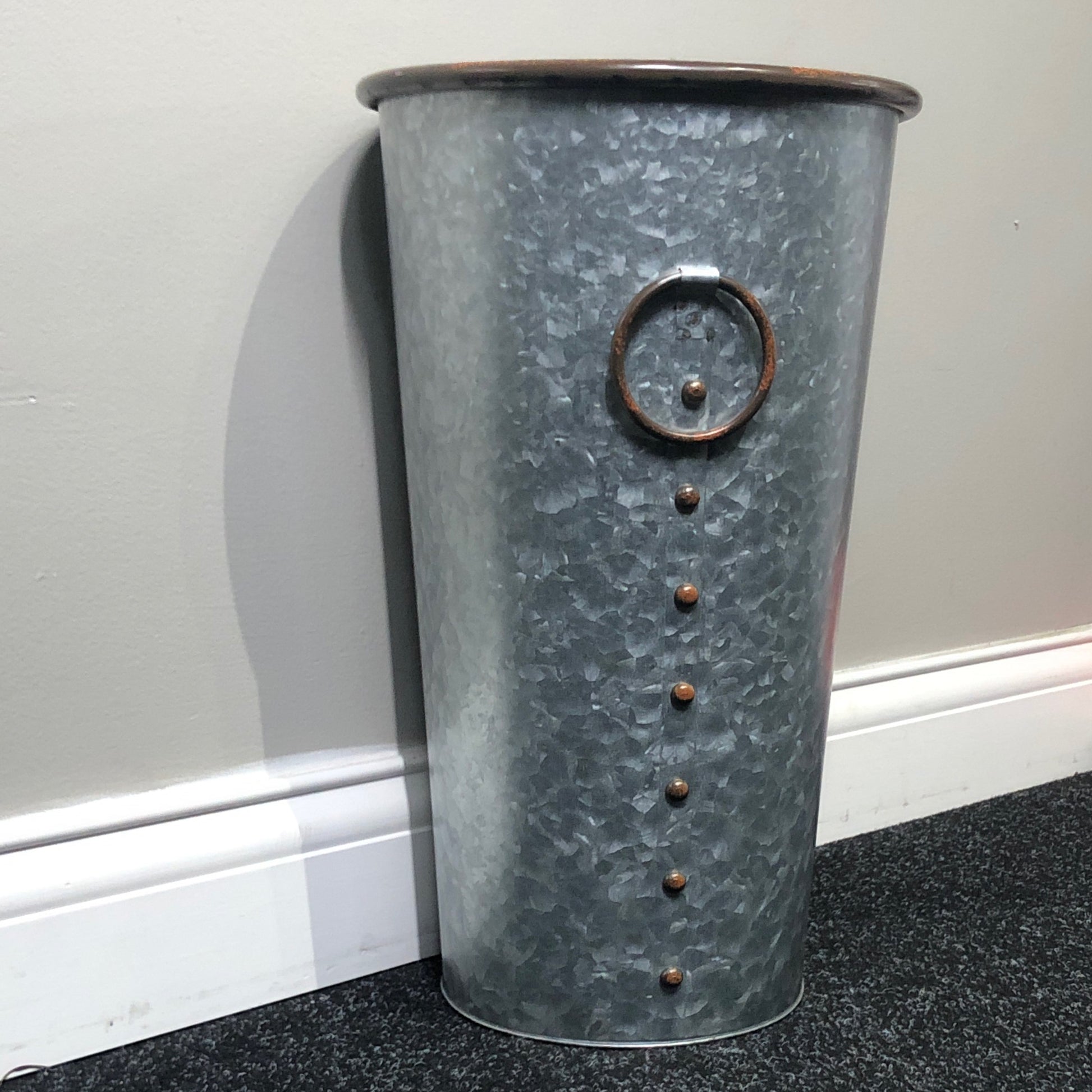 Medium Tin Tall Bucket With Small Round Handles
