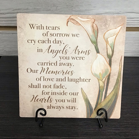 Angels Arms Ceramic Tile With Easel