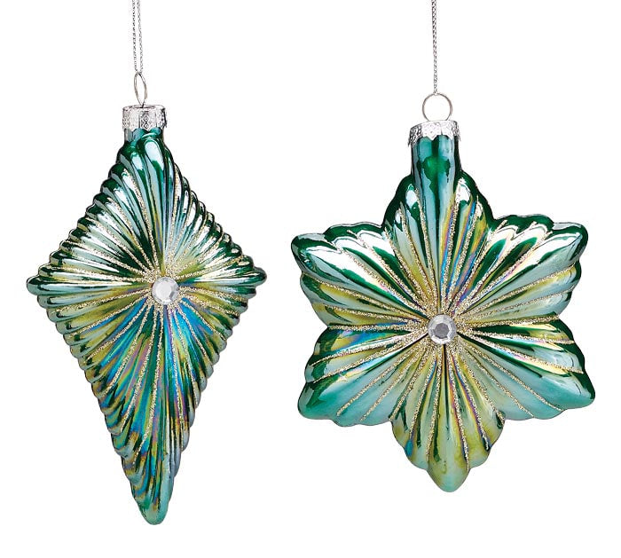 Teal And Silver Iridescent Ornament