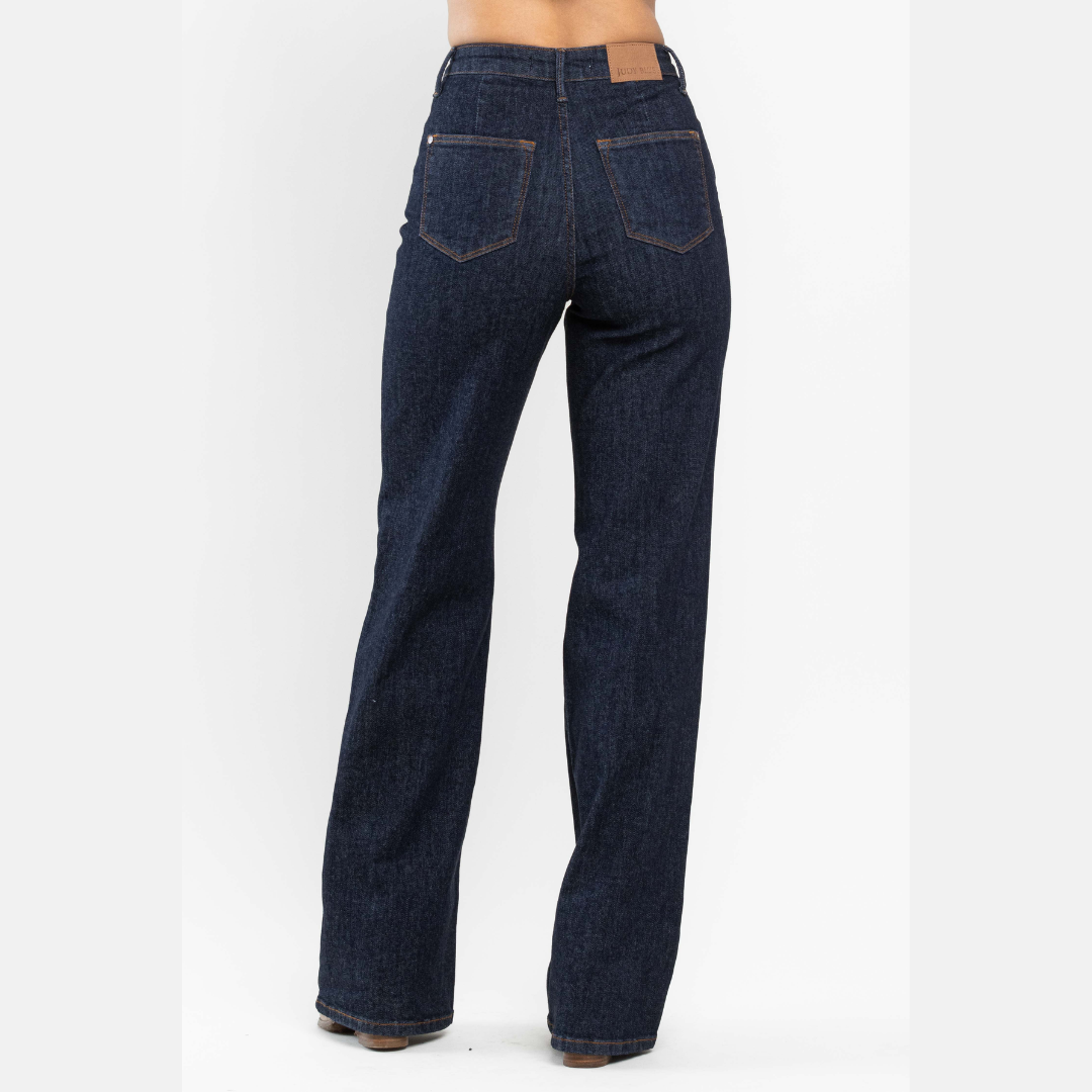 Judy Blue High Waist Front Seam Wide Leg Jeans