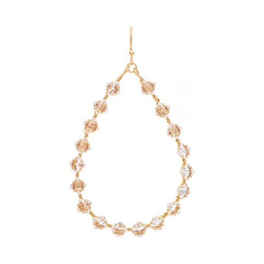 Crystal Threaded Edge Teardrop Earrings