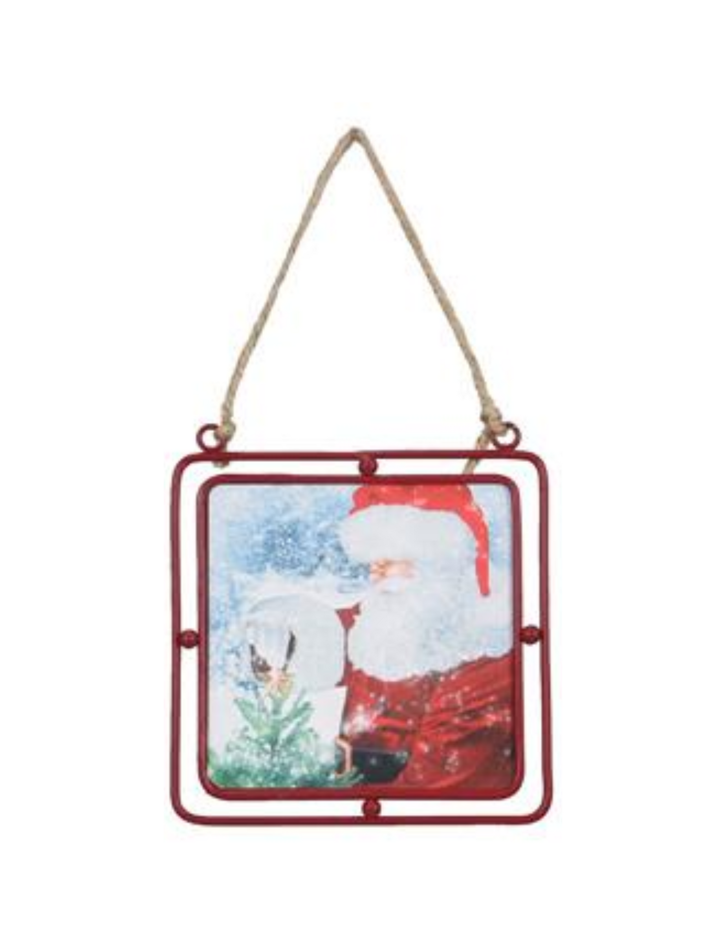 Santa Metal Hanging Ornament