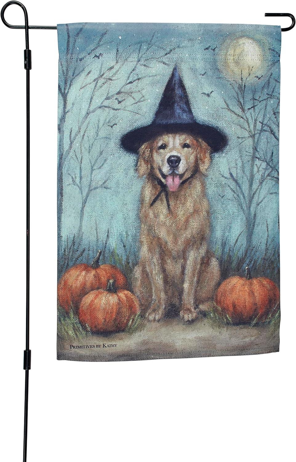 Witch Dog Garden Flag